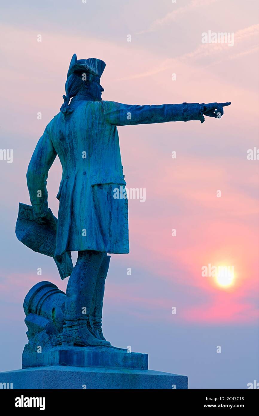 Rochambeau Statue, King Park, Newport, Rhode Island, USA Stock Photo