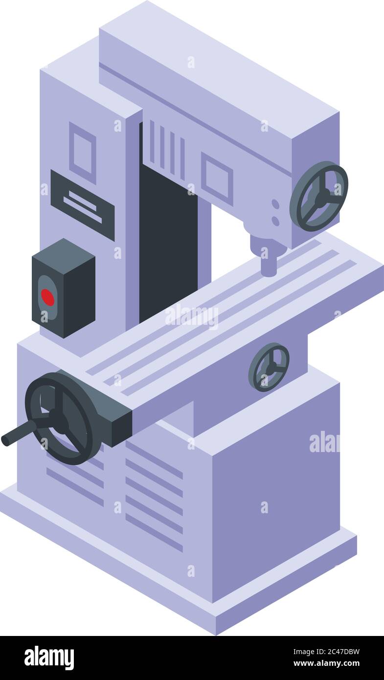 Metalwork milling machine icon, isometric style Stock Vector