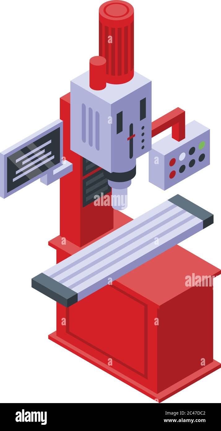 Beam milling machine icon, isometric style Stock Vector