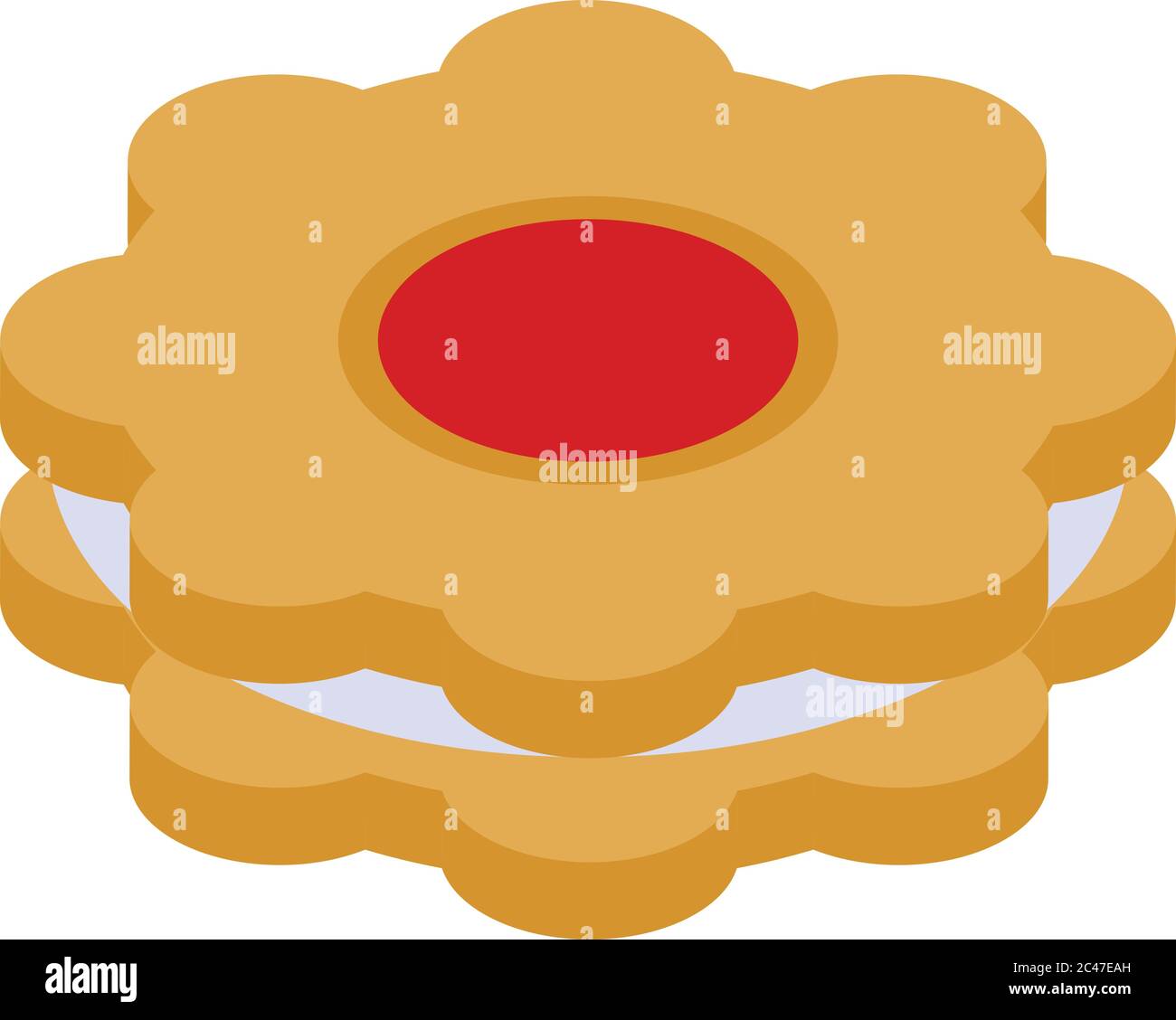 Flower jelly cookie icon, isometric style Stock Vector