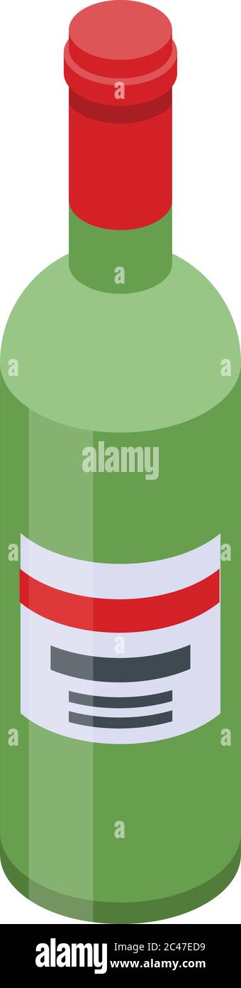 Shop wine bottle icon, isometric style Stock Vector