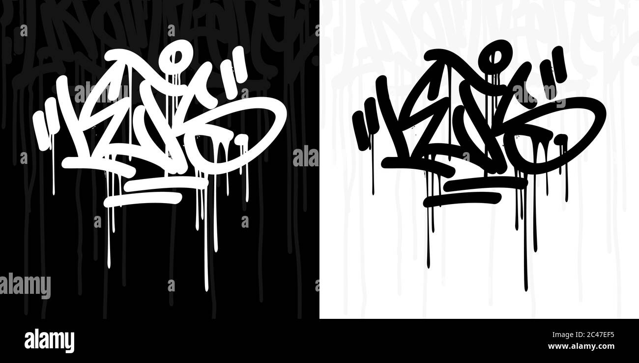 Word Lets Abstract Hip Hop Hand Written Graffiti Style Vector Illustration Art Stock Vector