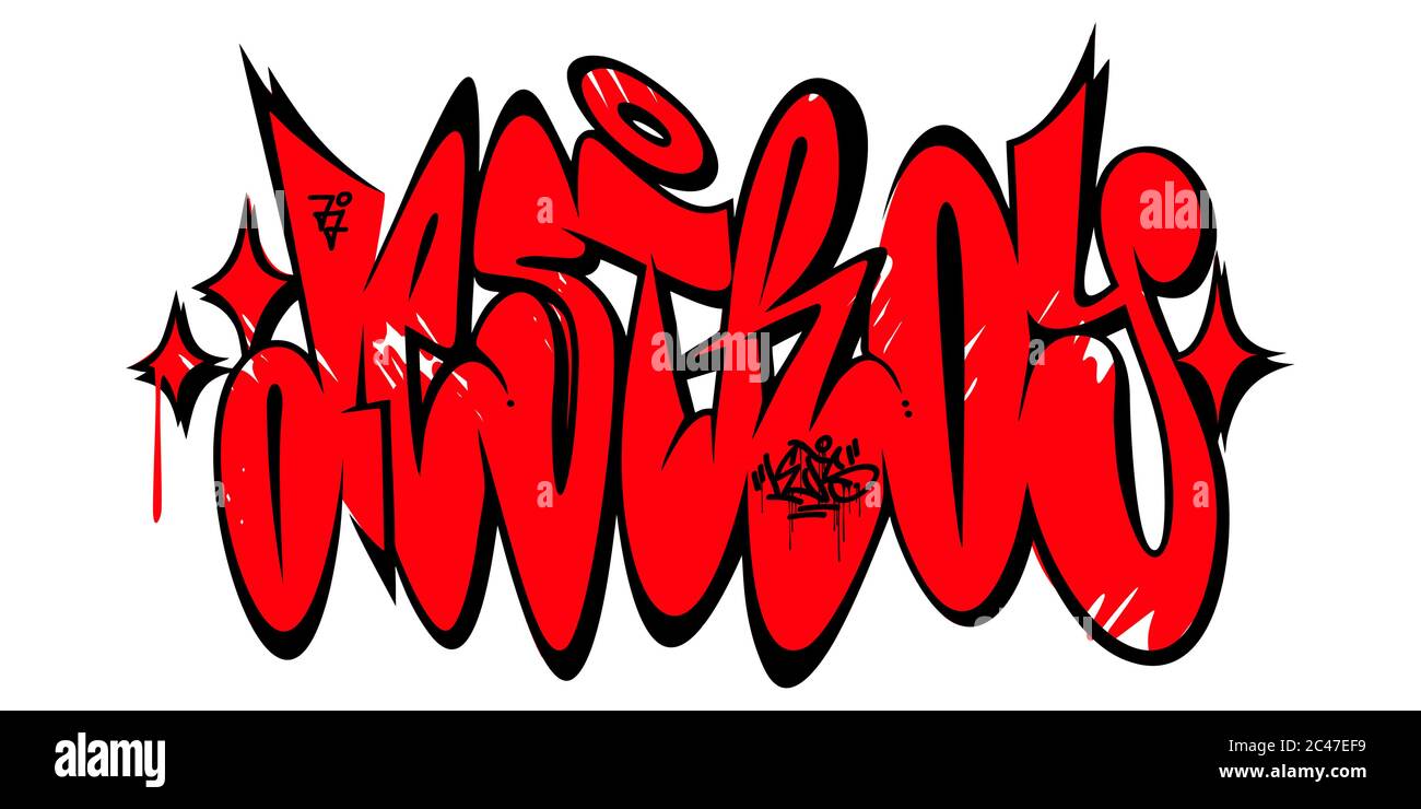 Abstract Word Destroy Graffiti Style Font Lettering Vector Illustration