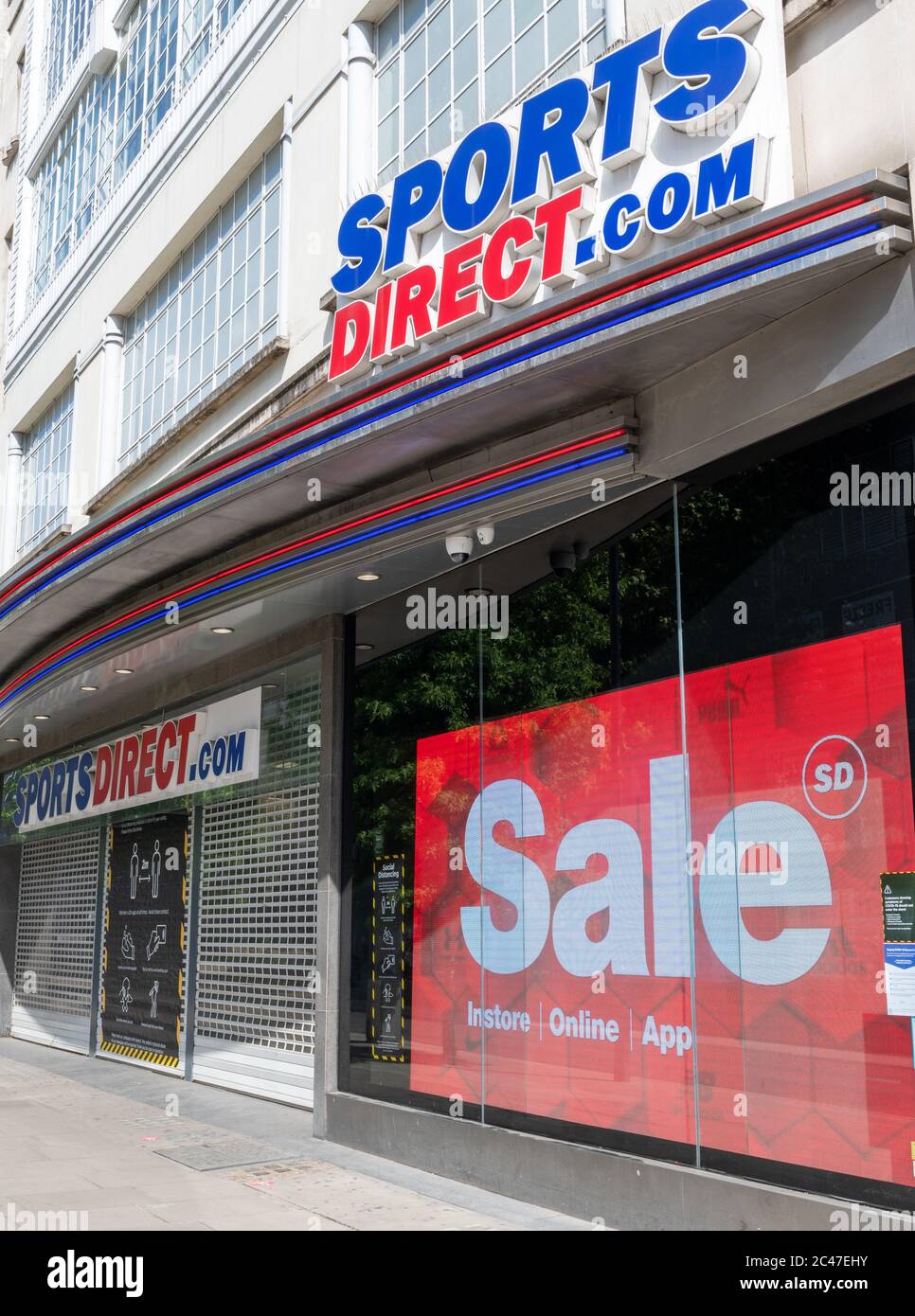 The Oxford Street Branch of the sportswear retail Sports Direct. Stock Photo