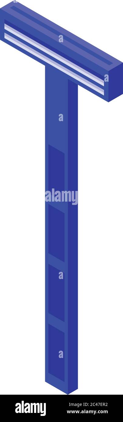 Steel razor icon, isometric style Stock Vector
