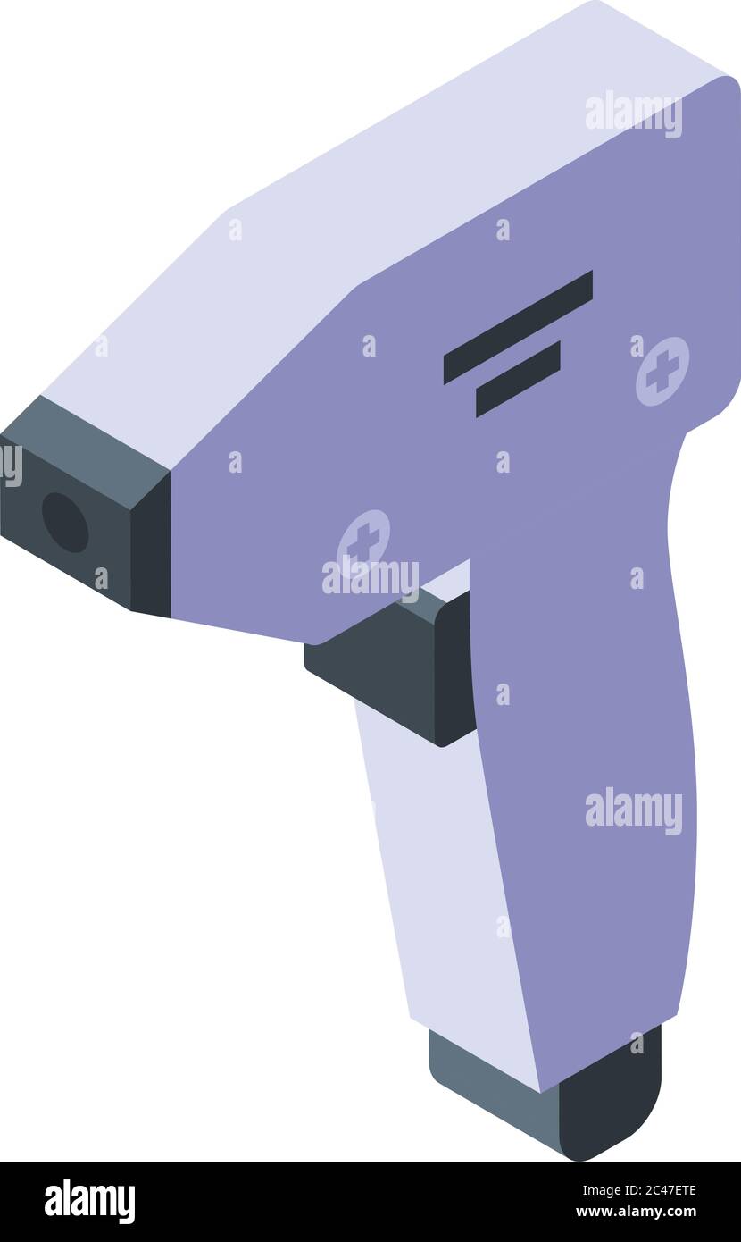 Laser hair removal pistol icon, isometric style Stock Vector Image