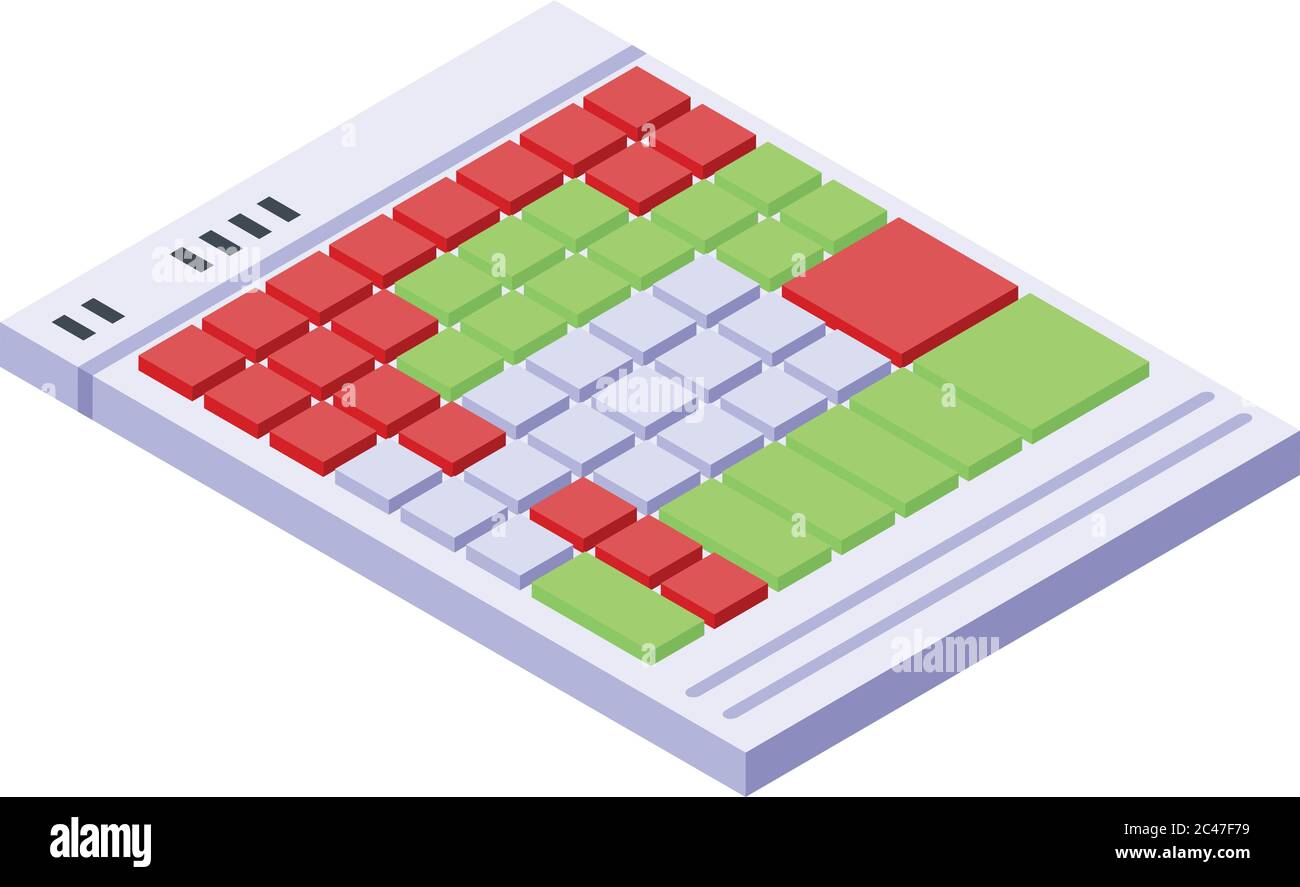 Audio keyboard icon, isometric style Stock Vector