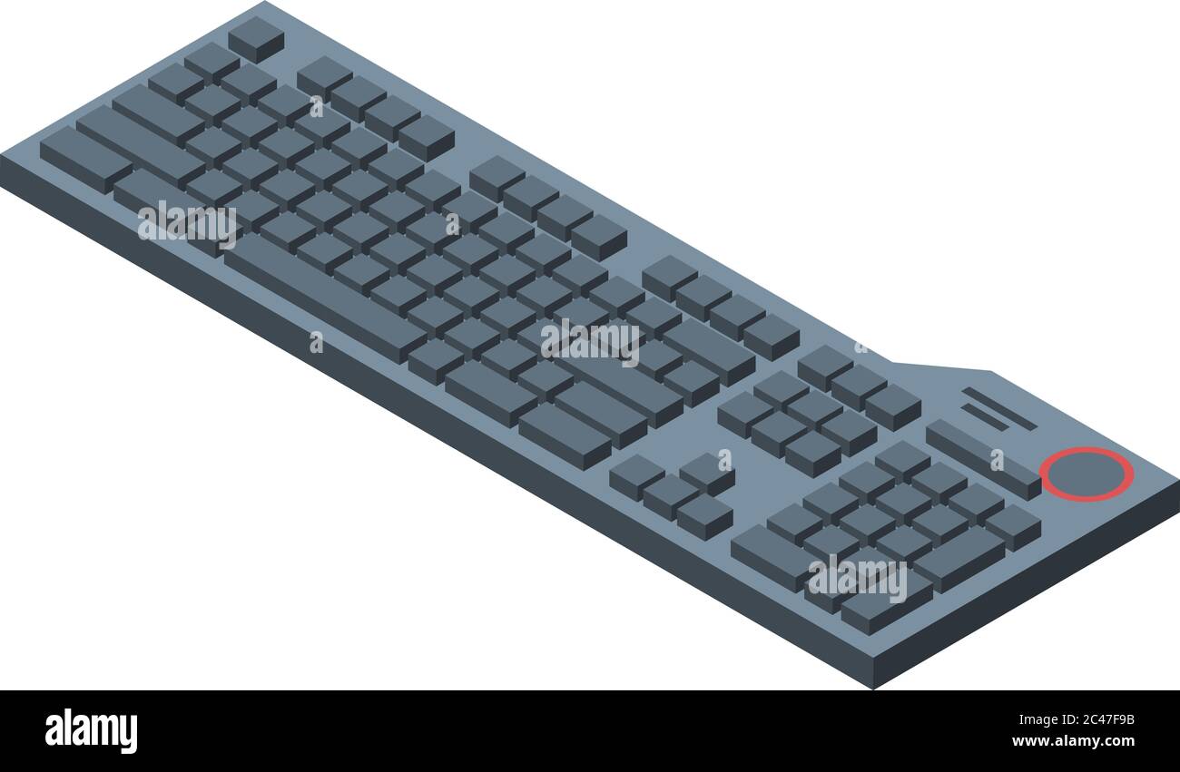 Workplace keyboard icon, isometric style Stock Vector