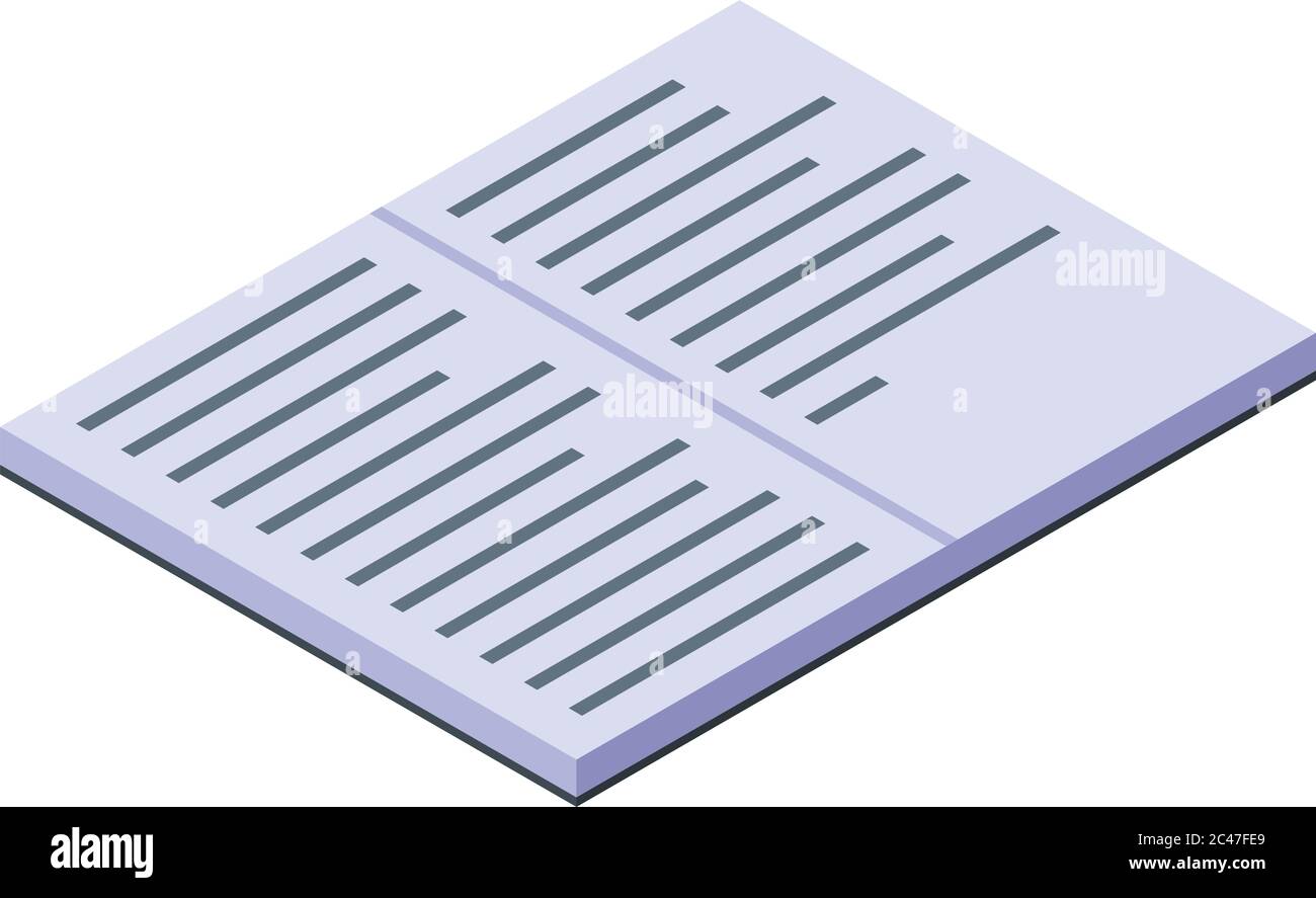Open manager plan notebook icon, isometric style Stock Vector