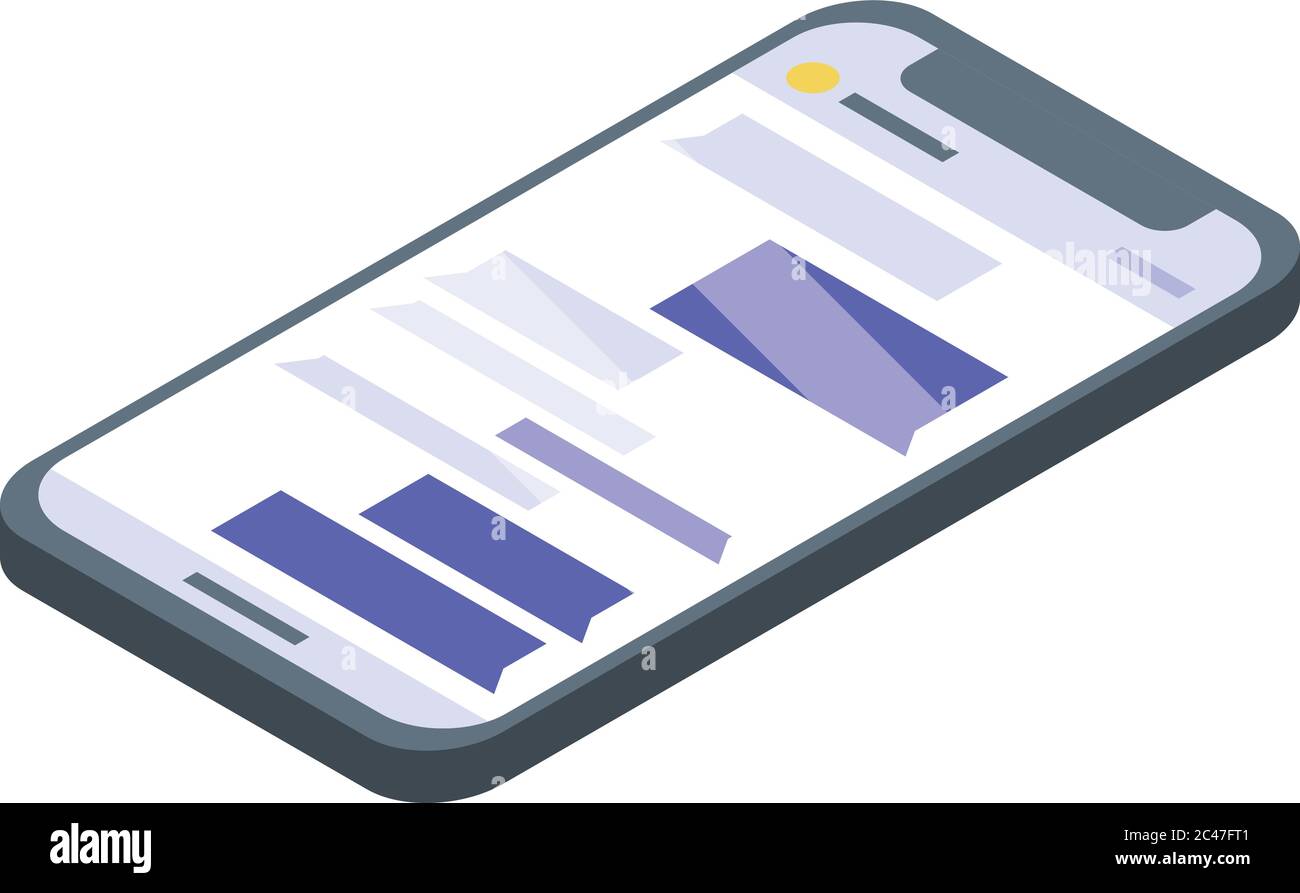 Office manager smartphone icon, isometric style Stock Vector