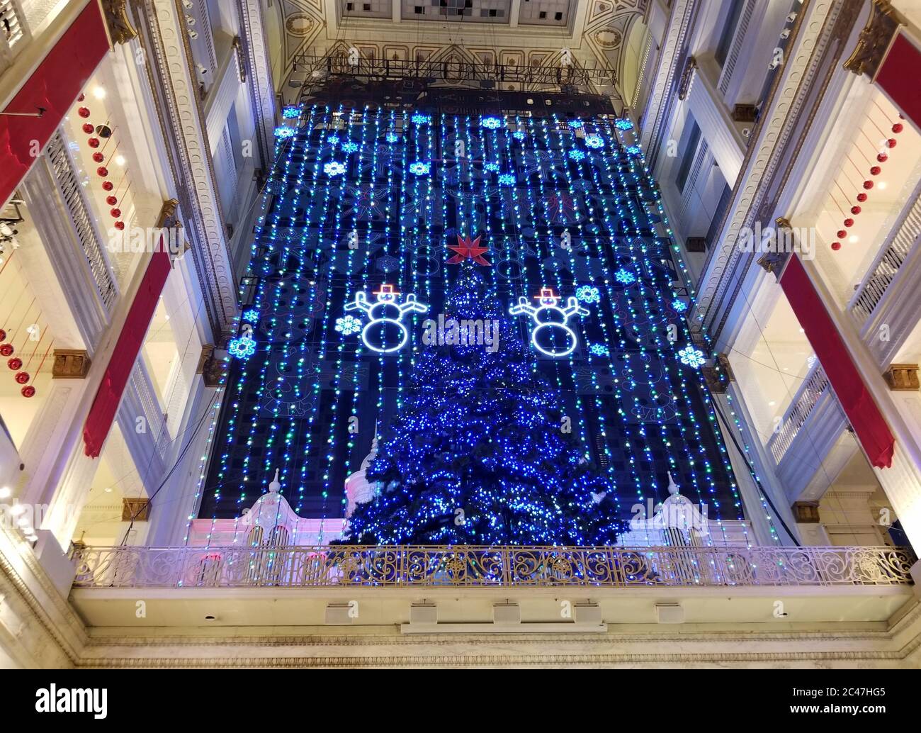 Philadelphia, Pennsylvania, U.S.A December 8, 2019 Christmas lights