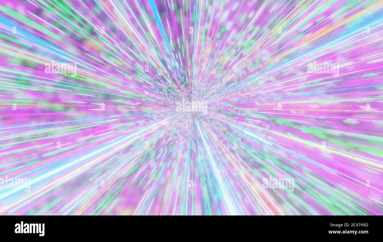 3D rendering abstract futuristic background with rainbow laser lights ...