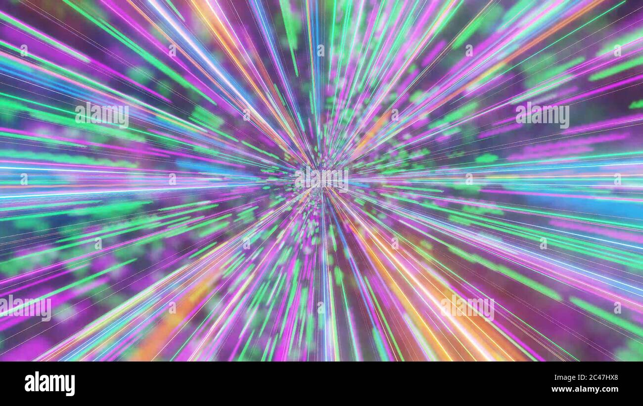3D rendering abstract futuristic background with rainbow laser lights ...