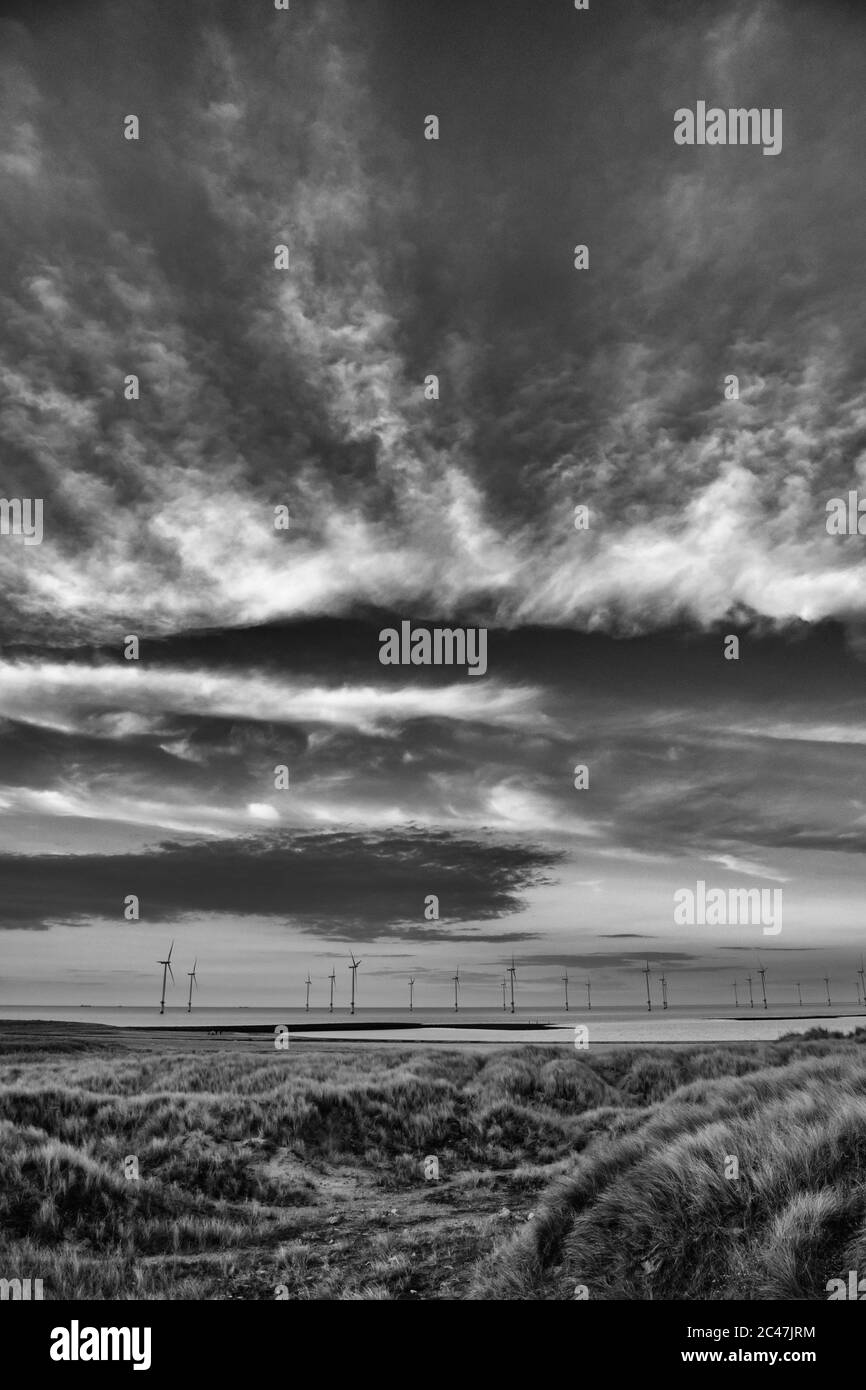 Wind farm uk Black and White Stock Photos & Images - Alamy
