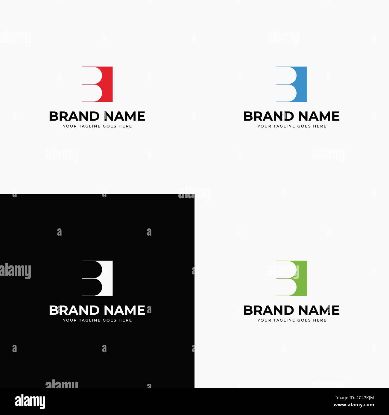 Negative Space Creative Initial Letter B Business logo Design Template ...