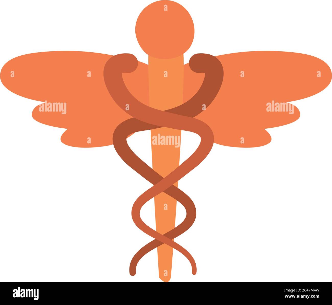 caduceus flat style icon design of Medical care health and emergency ...