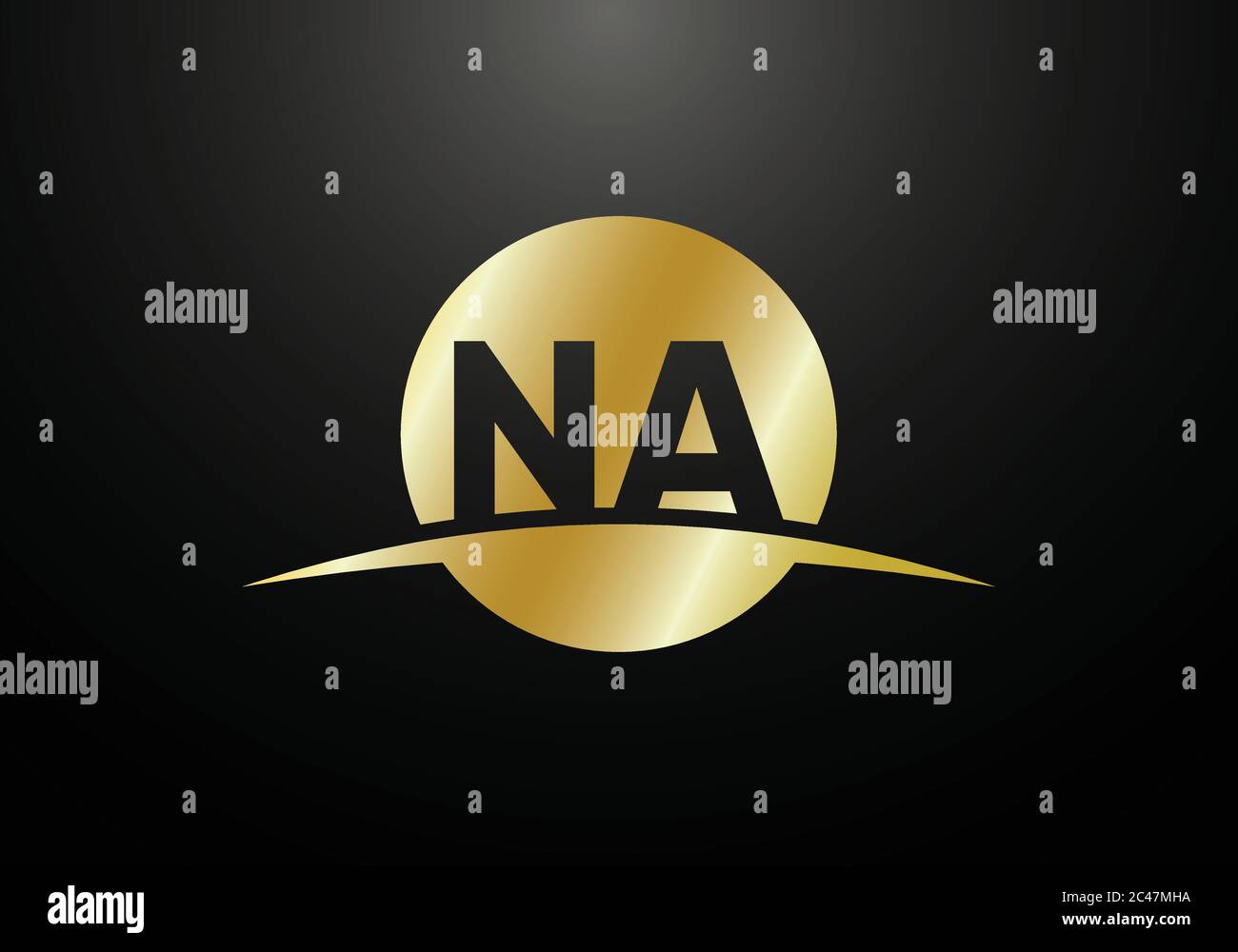 Initial Monogram Letter N A Logo Design Vector Template. N A Letter Logo Design Stock Vector