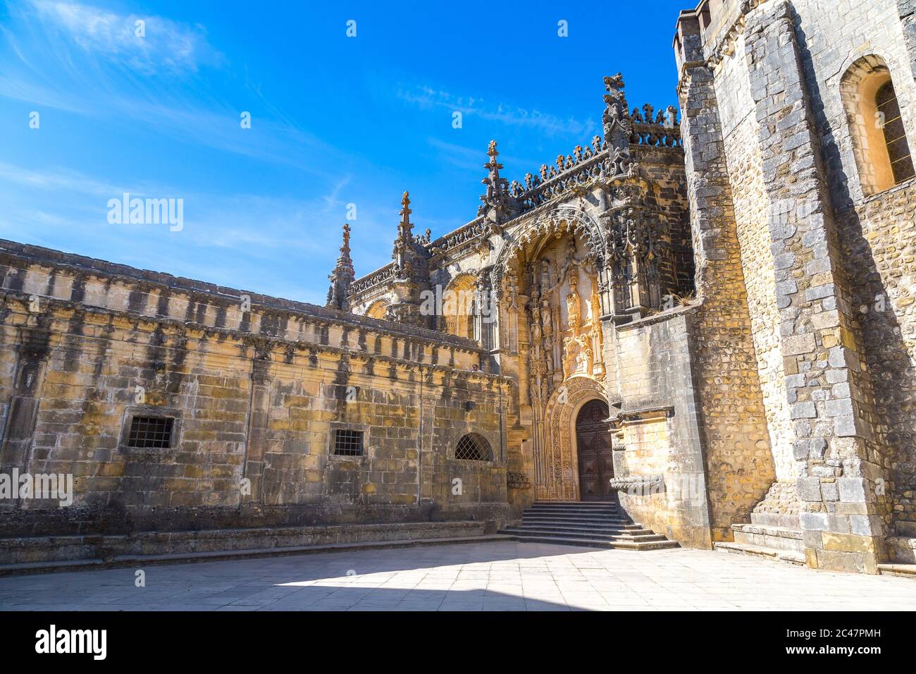 Manueline gate of the Convent of Christ in medieval Templar castle in ...
