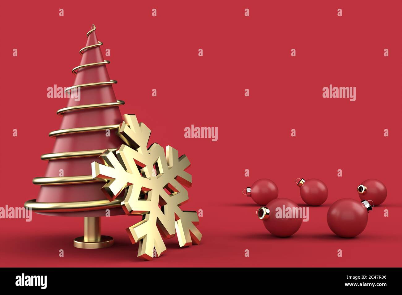 3D christmas postcard wallpaper .Merry Christmas concept . 3D illustration. 3d rendering Stock Photo