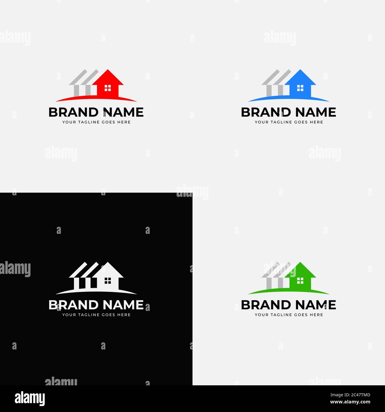 Modern abstract real estate business logo design template vector ...