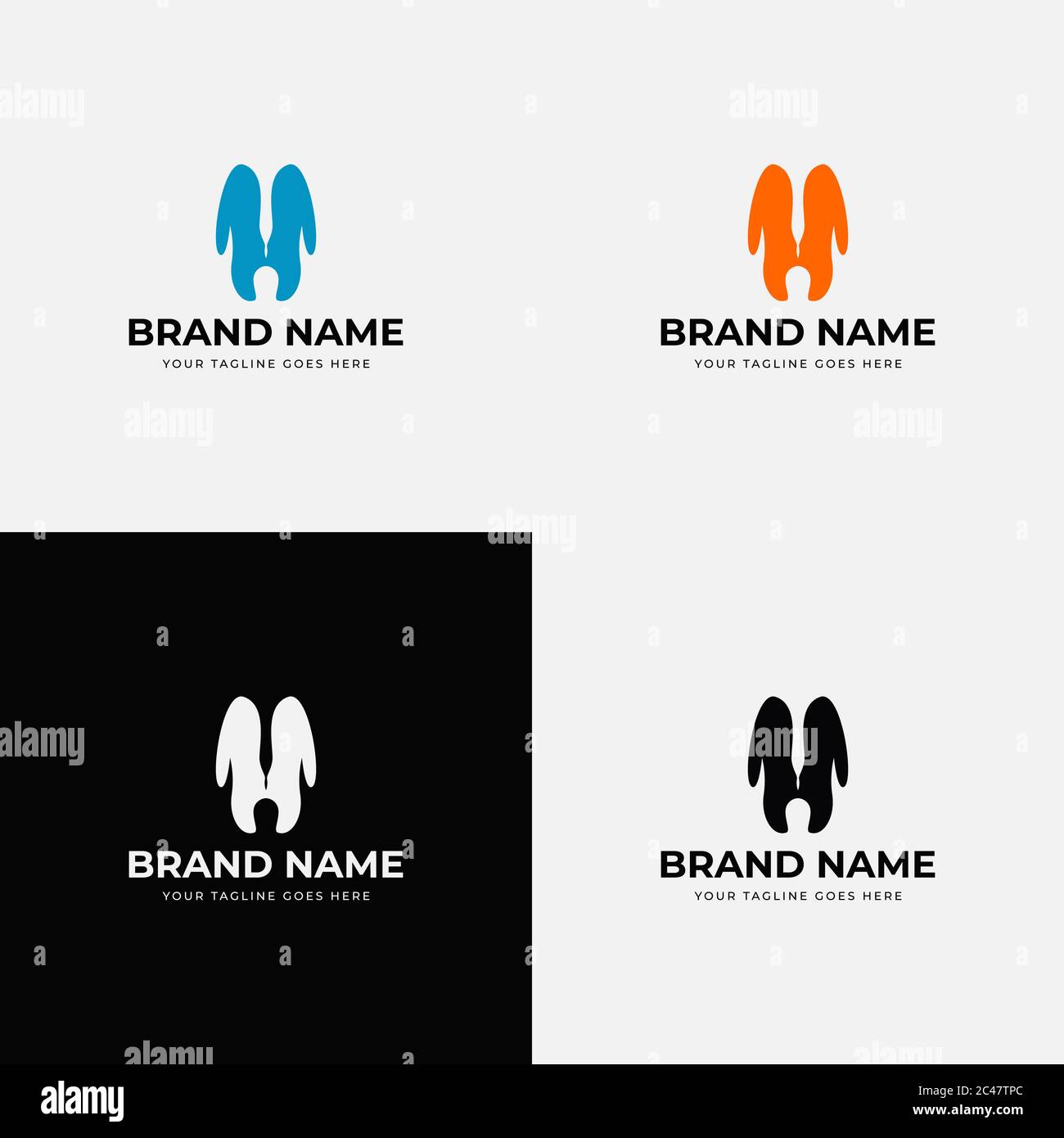 Simple creative abstract penguin bird logo design template vector illustration. Stock Vector