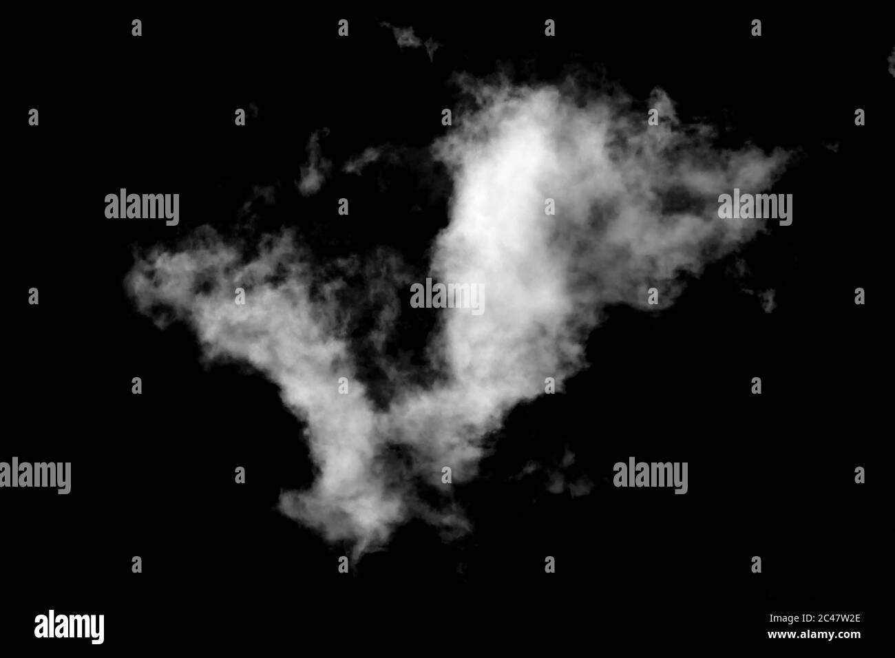 Cloud isolated on a black background for making texture brushes ...