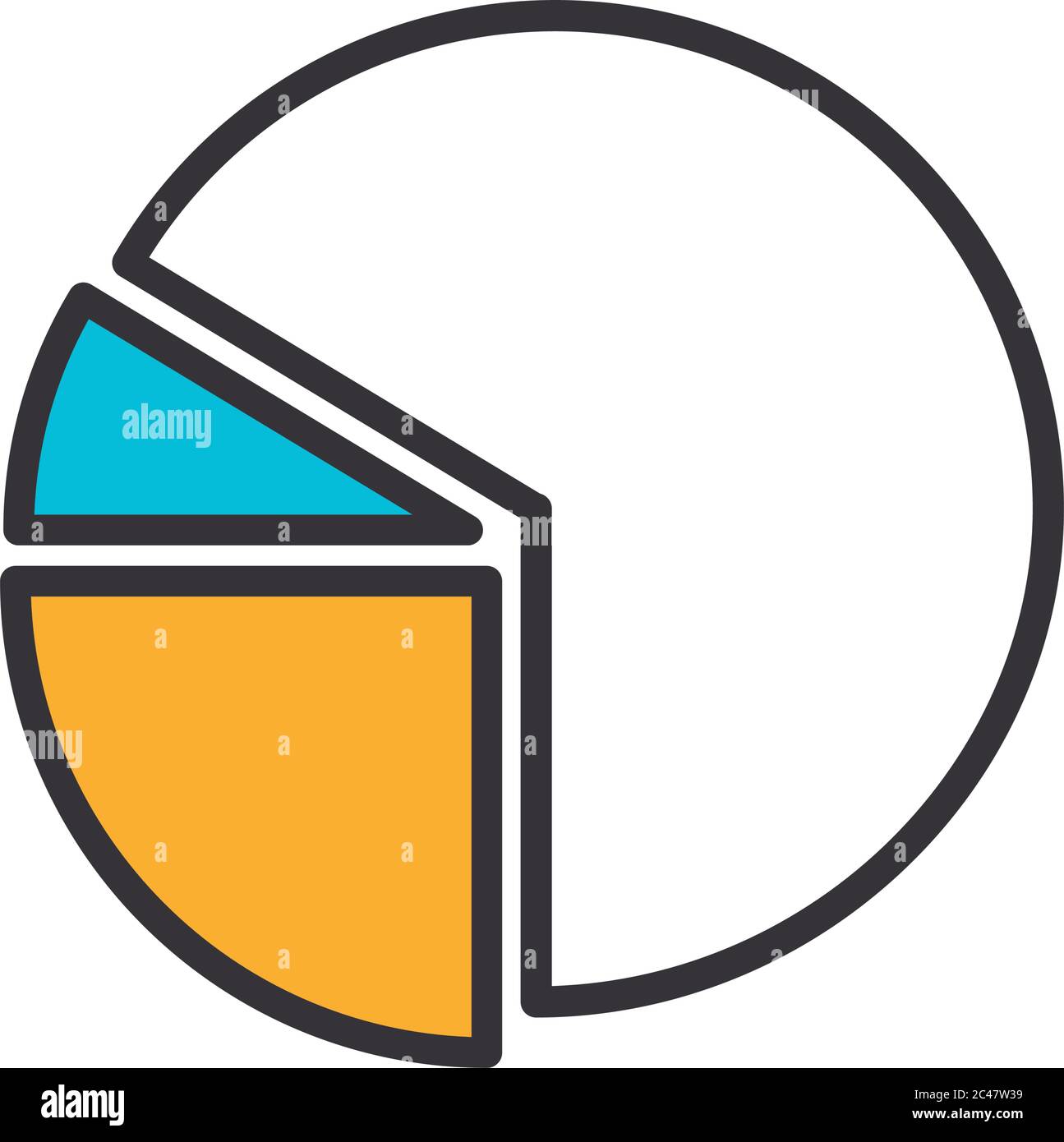 Infographic pie chart line and fill style icon design, Data information ...