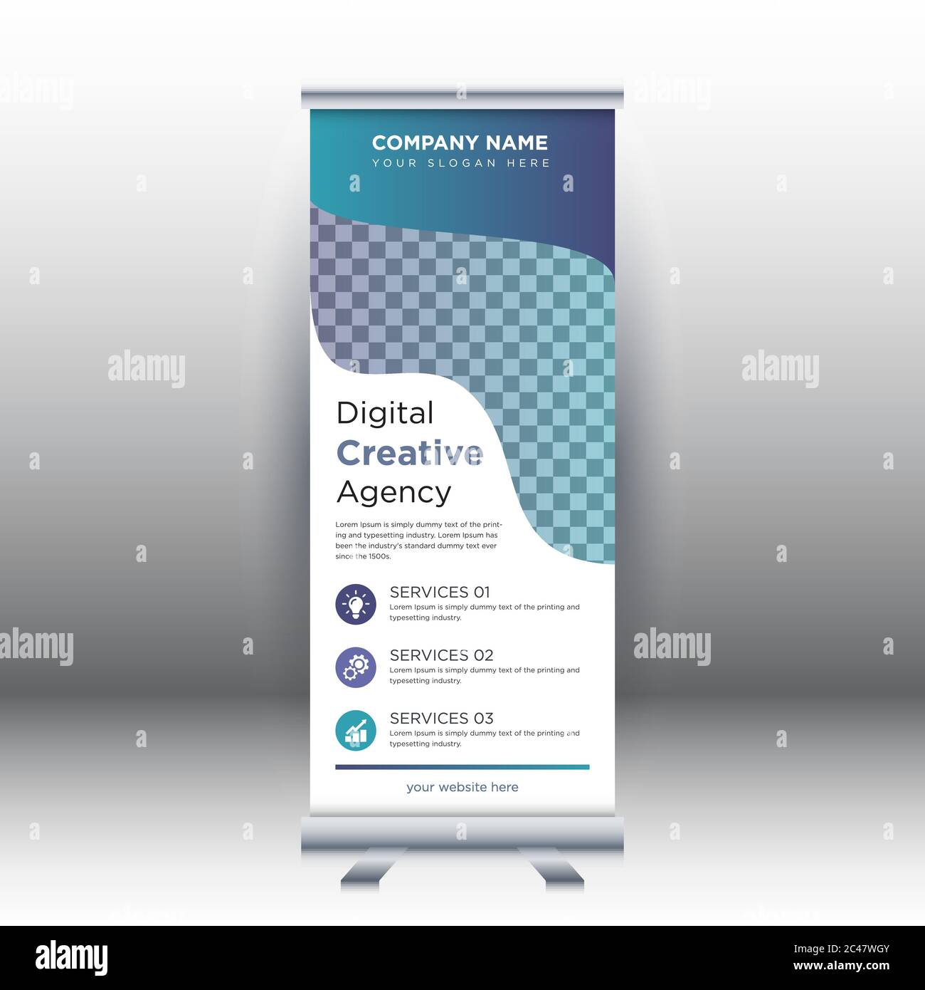 Creative abstract modern corporate business vertical roll up banner ...