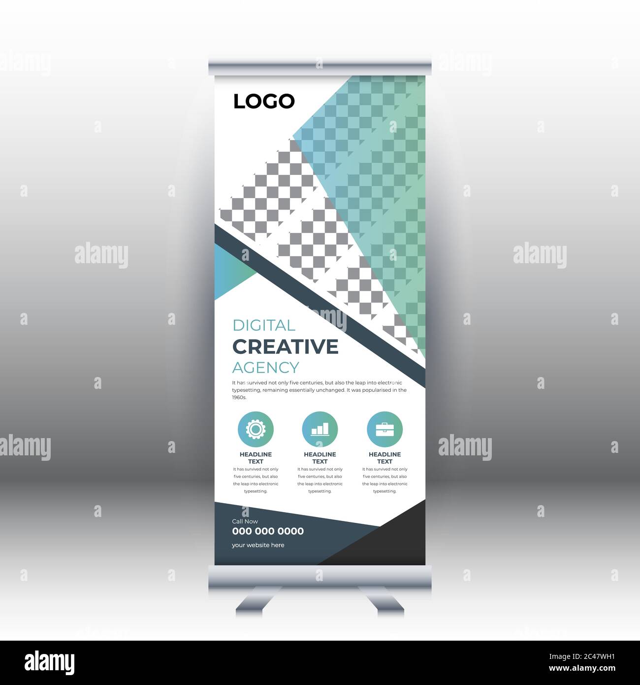Creative abstract modern corporate business vertical roll up banner ...