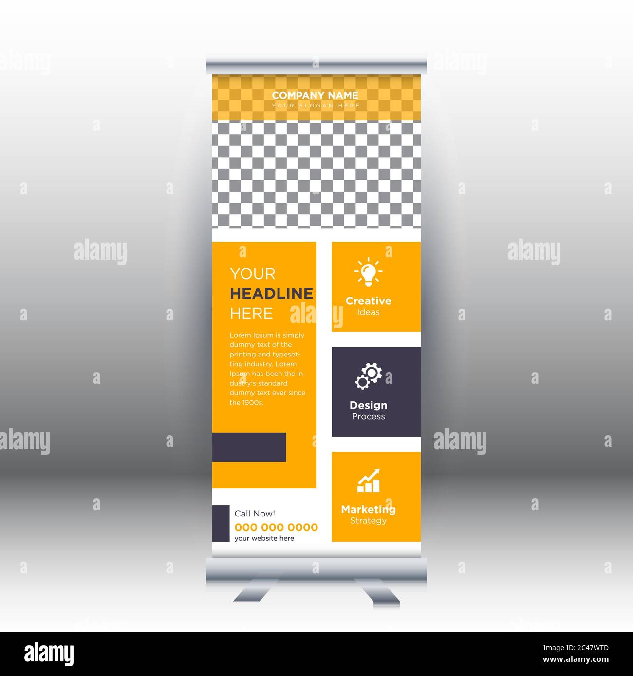 Creative abstract modern corporate business vertical roll up banner ...