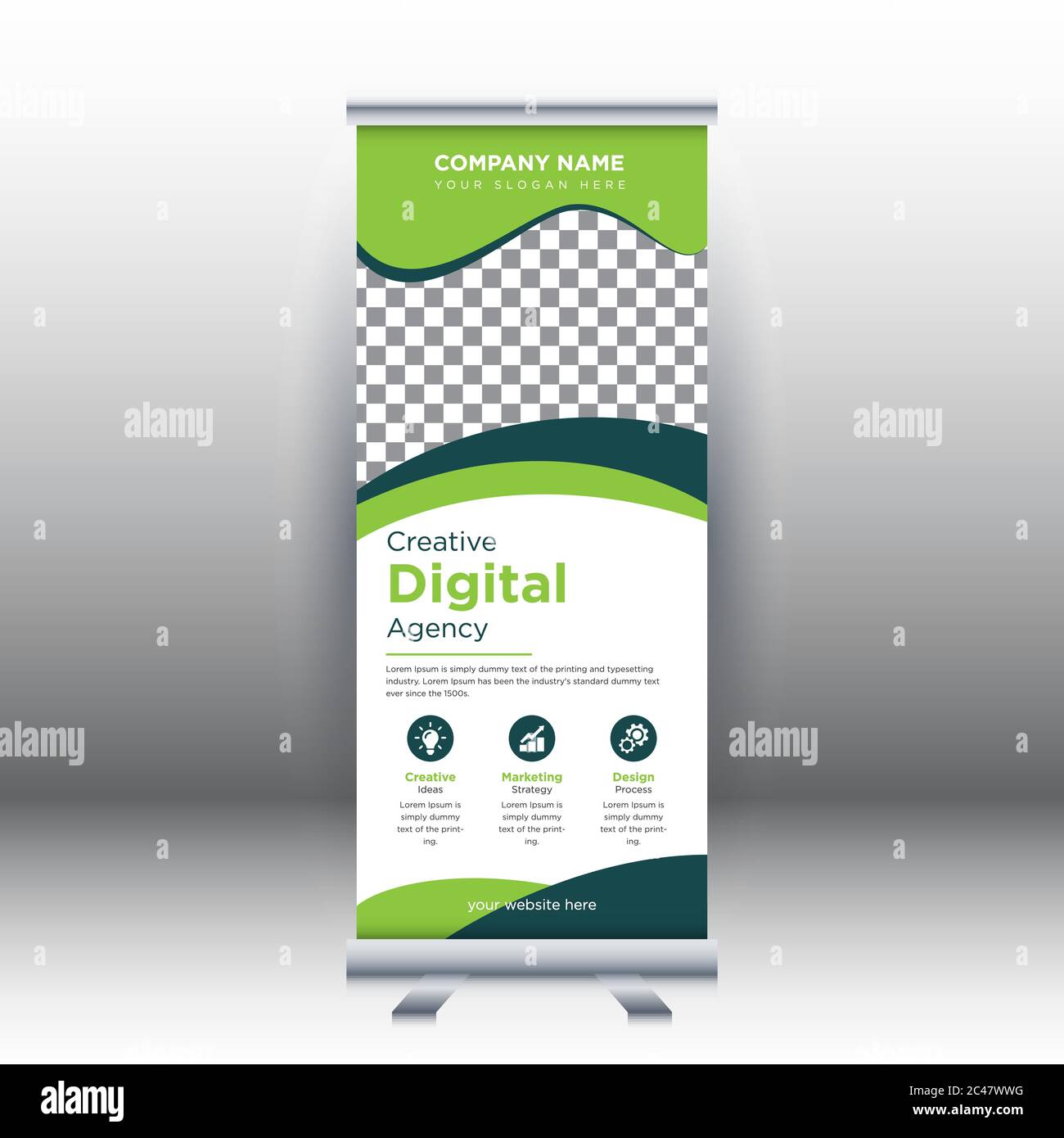 Creative abstract modern corporate business vertical roll up banner