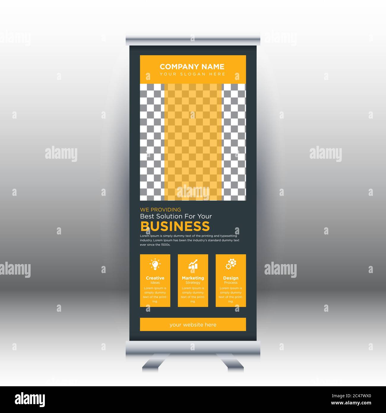 Creative abstract modern corporate business vertical roll up banner ...