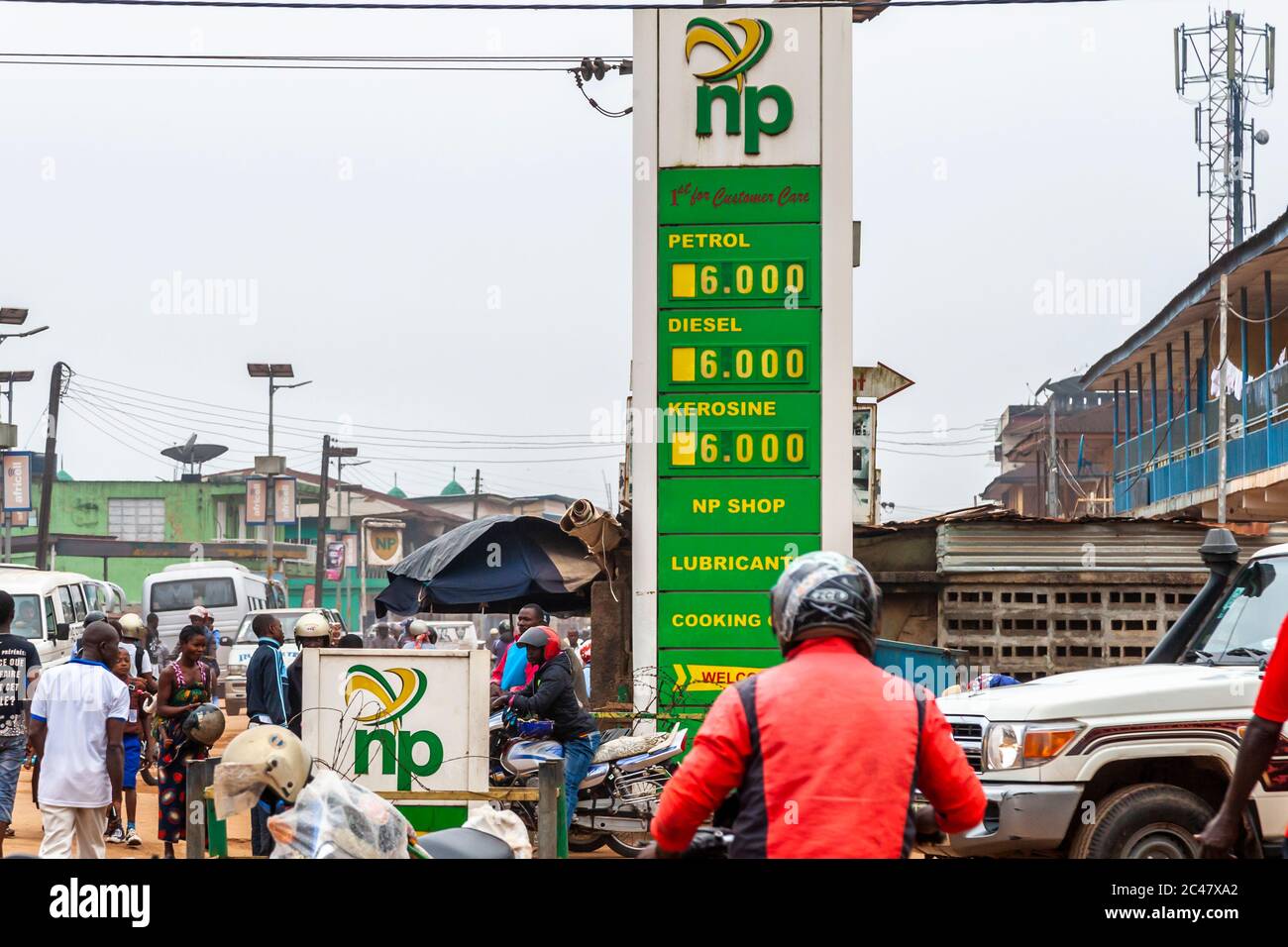 Petrol Station in Sierra Leone Stock Photo