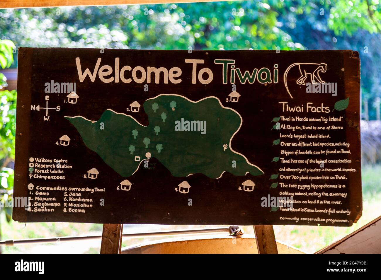 Welcome to Tiwai, Sierra Leone Stock Photo