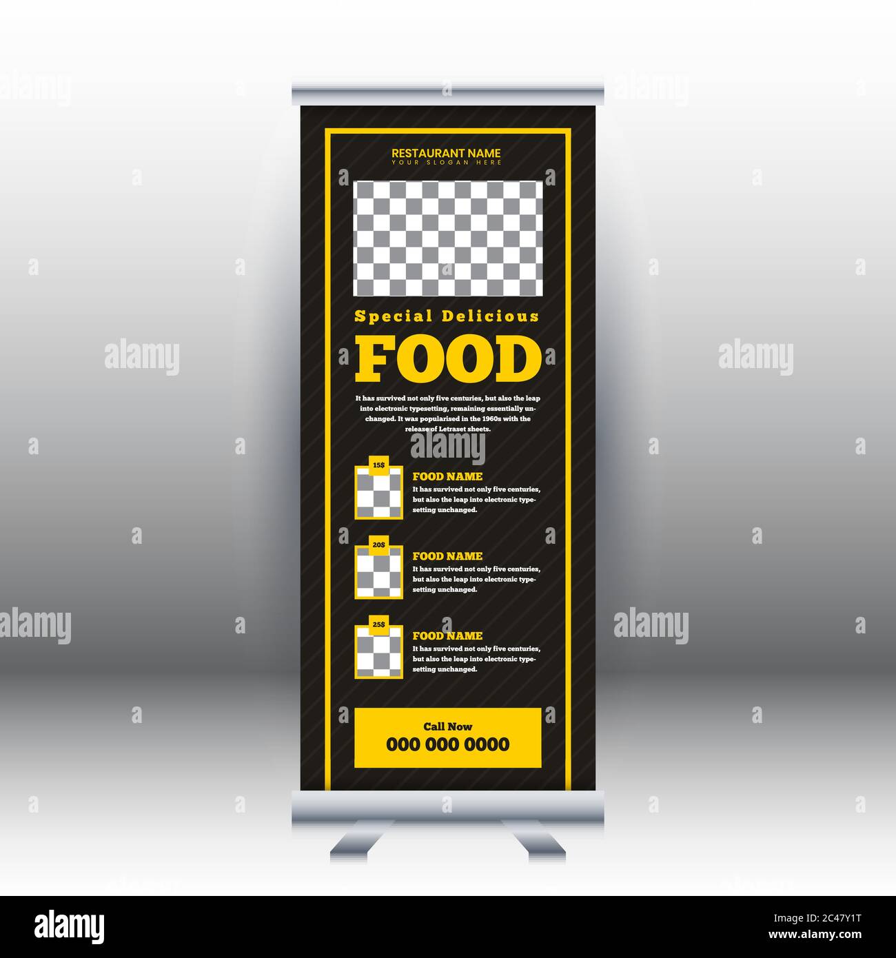 Creative Food Restaurant roll-up banner design, Restaurant concept. Graphic template  roll-up for Food, banner for Restaurant Stock Vector Image & Art - Alamy