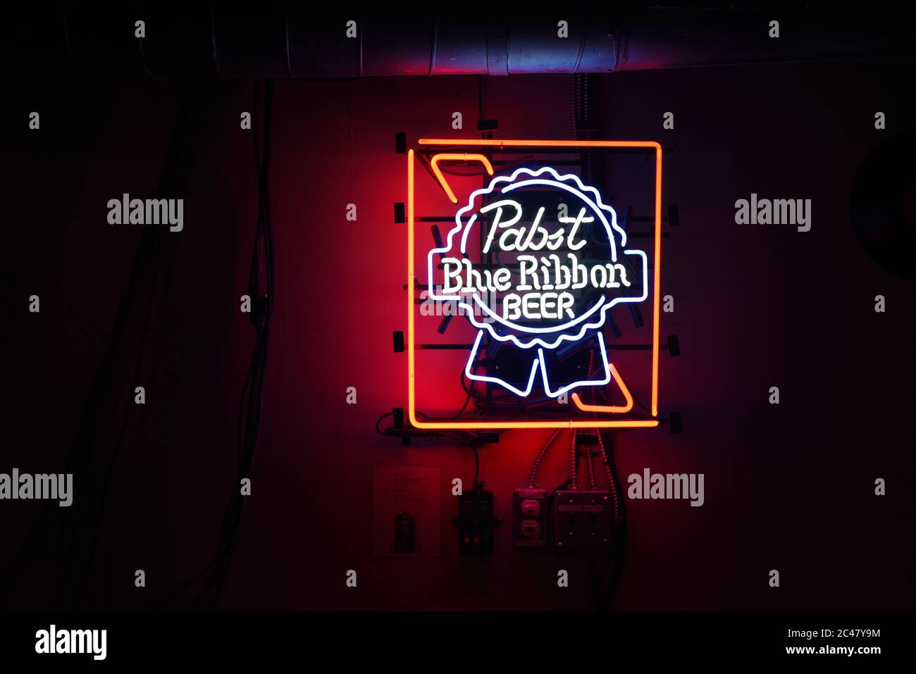 Pabst blue ribbon neon light discount