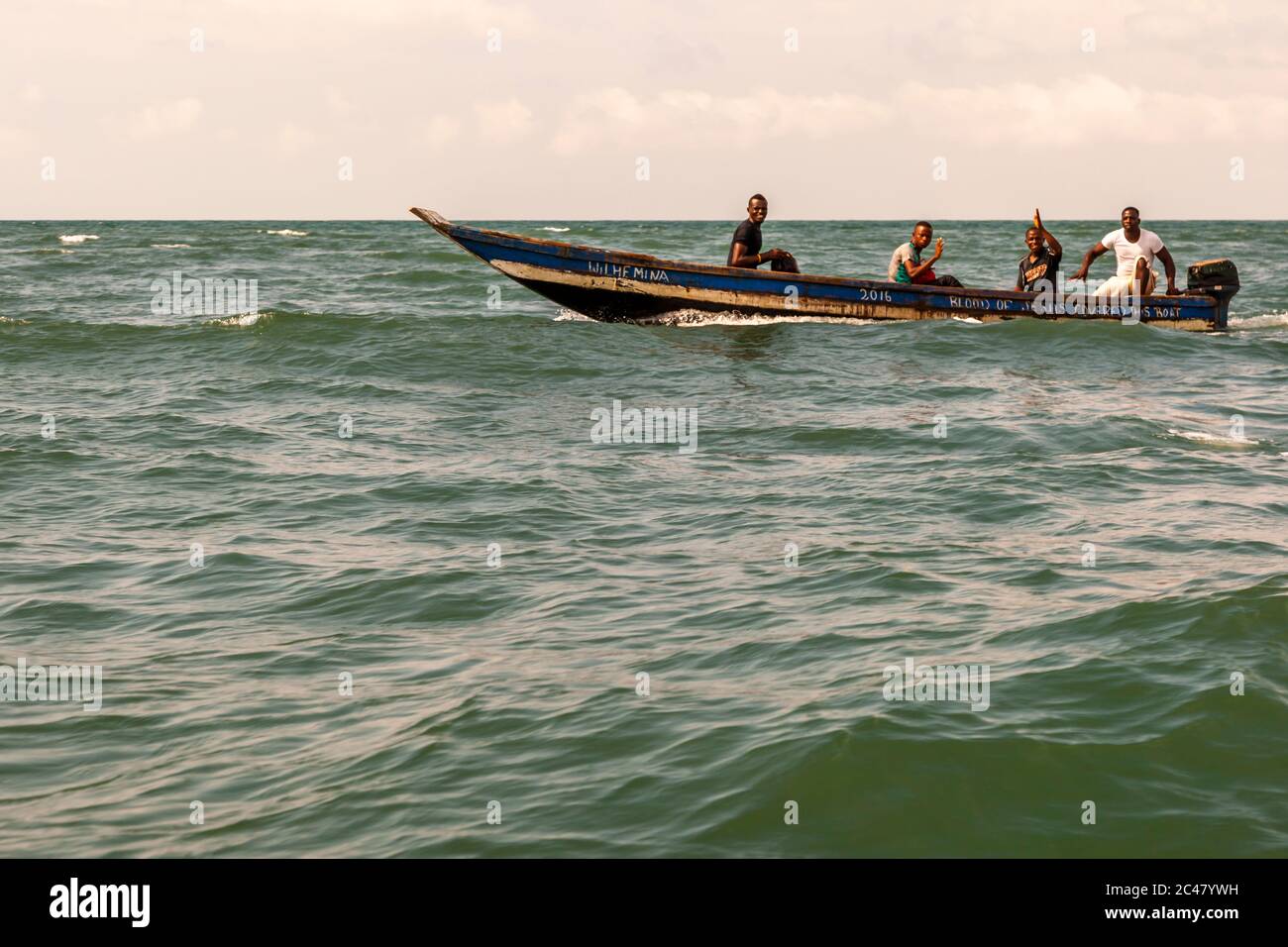 On the ocean off shore Sierra Leone Stock Photo