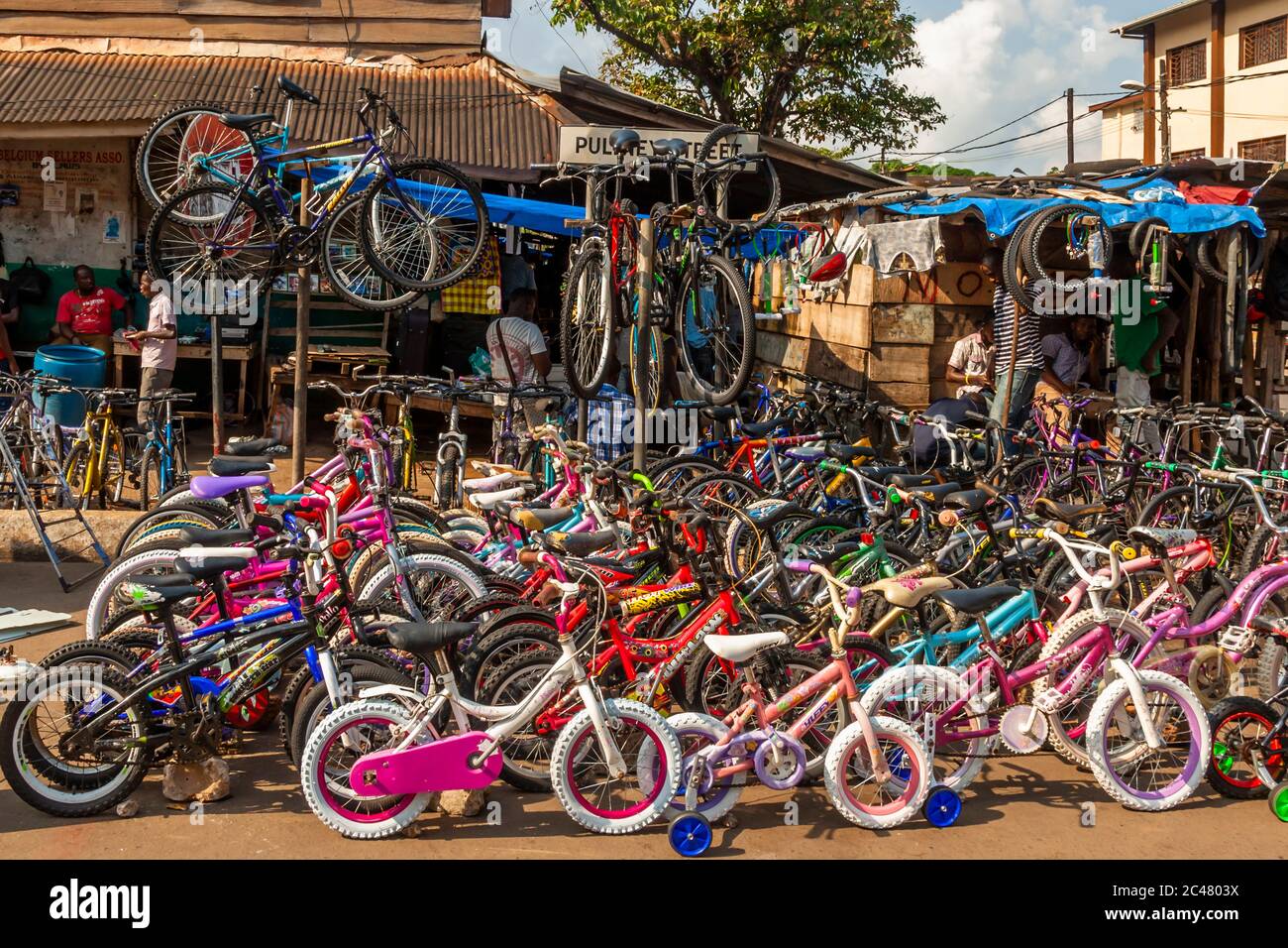 Bicycle Shop in Freetown, Sierra Leone Stock Photo