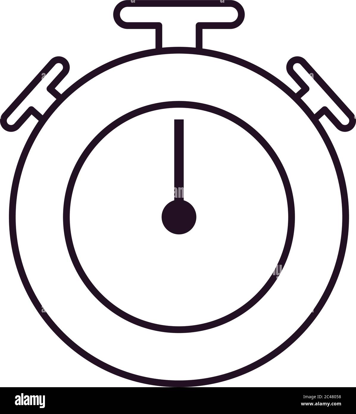 Chronometer line style icon design, Time tool second sport stopwatch ...