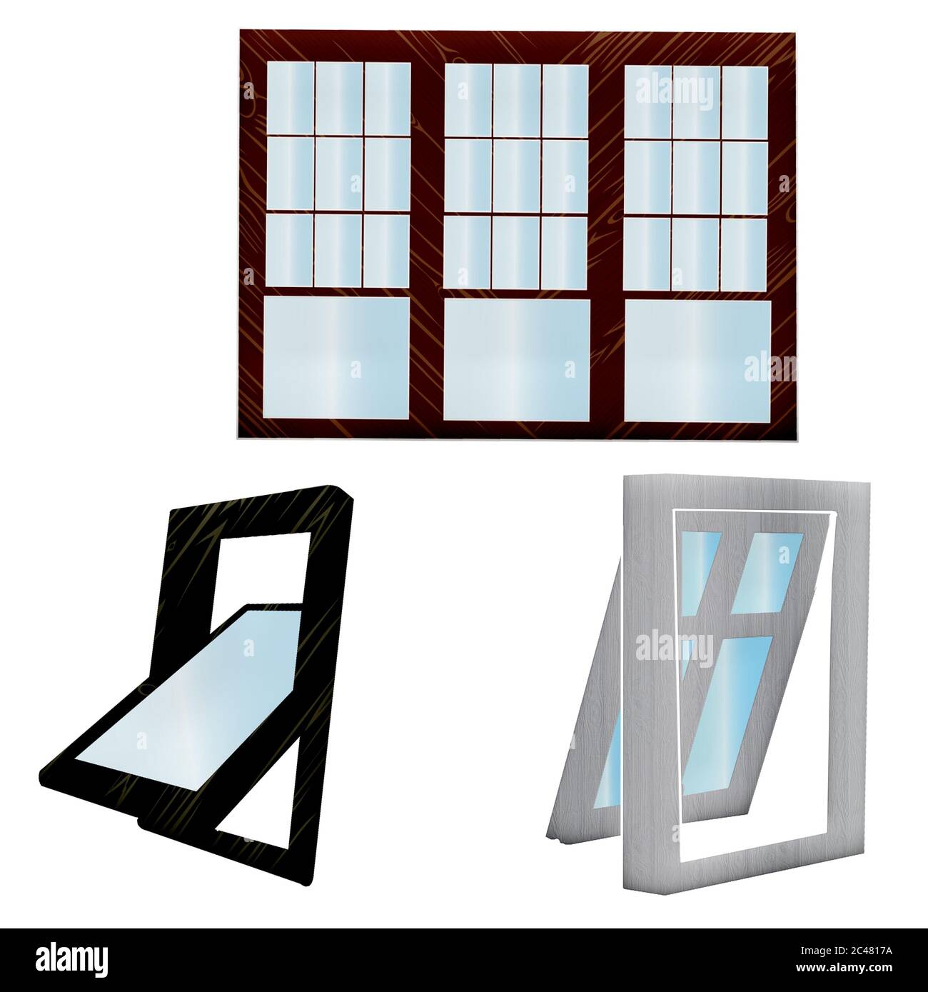 An illustration of types of windows used in buildings Stock Photo Alamy