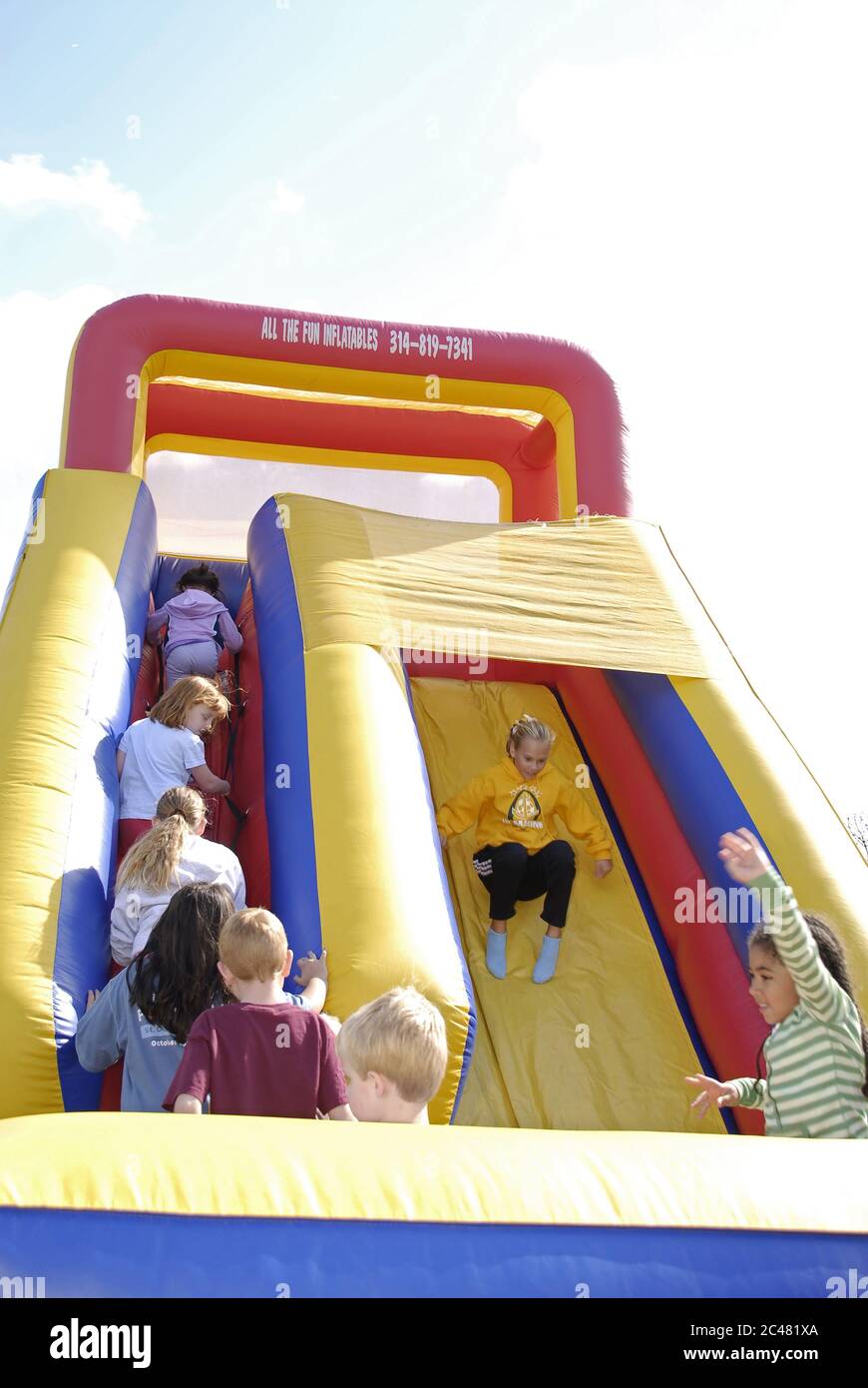ST. CHARLES, UNITED STATES Jun 23, 2008 Children playing on rides at
