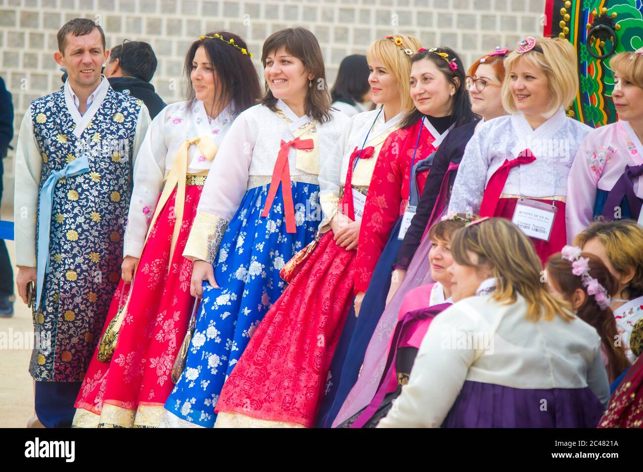 Seoul South Korea Nov 10, 2017 A group of foreigners are wearing