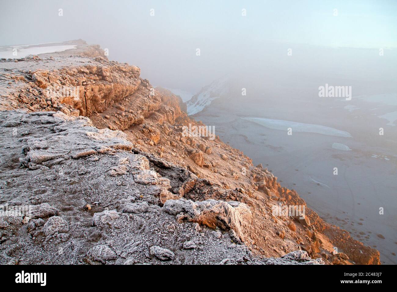 The crater rim on Mt Kilimanjaro at dawn Stock Photo Alamy