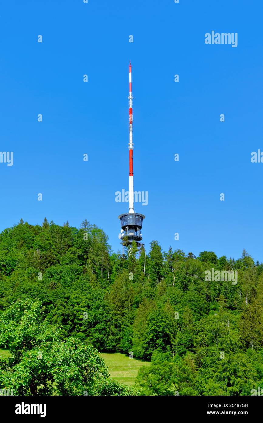 TV Telecommunication Tower On The Summit Of Bantiger Mountain Bern tv-telecommunication-tower-on-the-summit-of-bantiger-mountain-bern