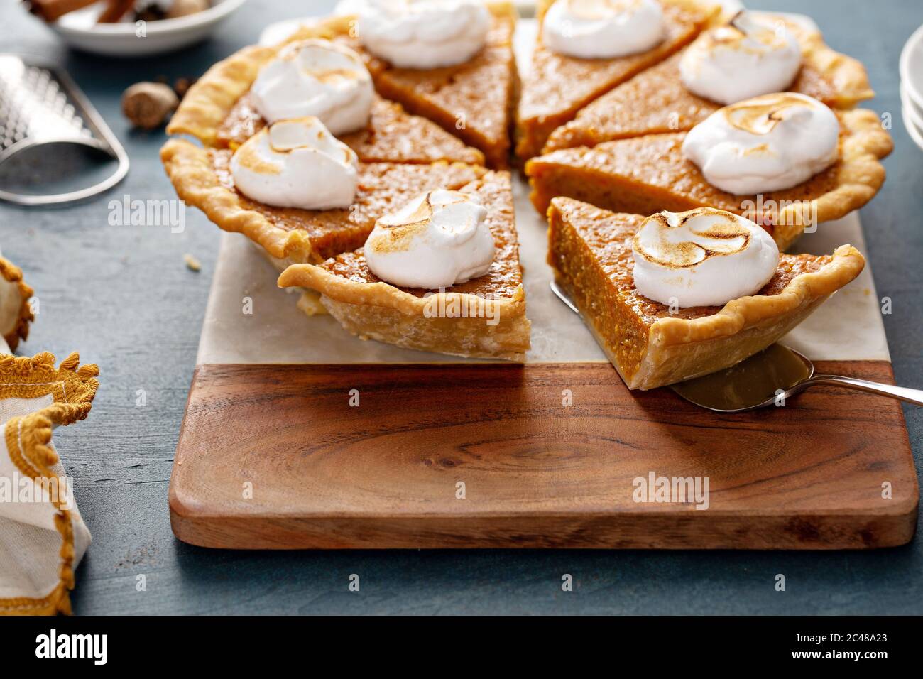 Sweet potato pie with marshmallow topping Stock Photo Alamy