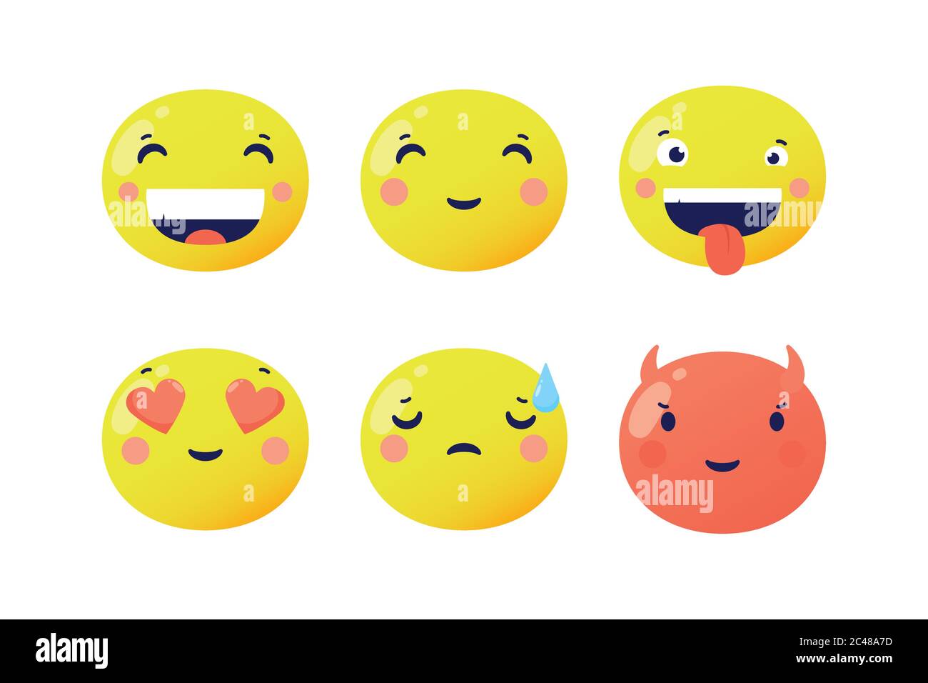 set of emojis faces funny characters vector illustration design Stock Vector