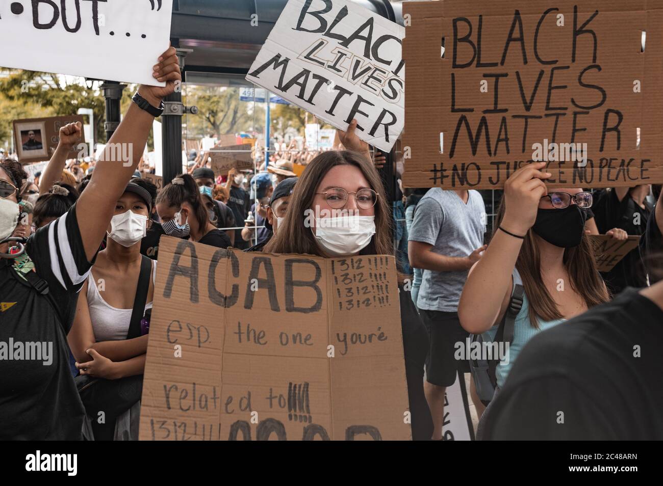 LOS ANGELES - JUNE 2, 2020: Black Lives Matter George Floyd Protest on ...