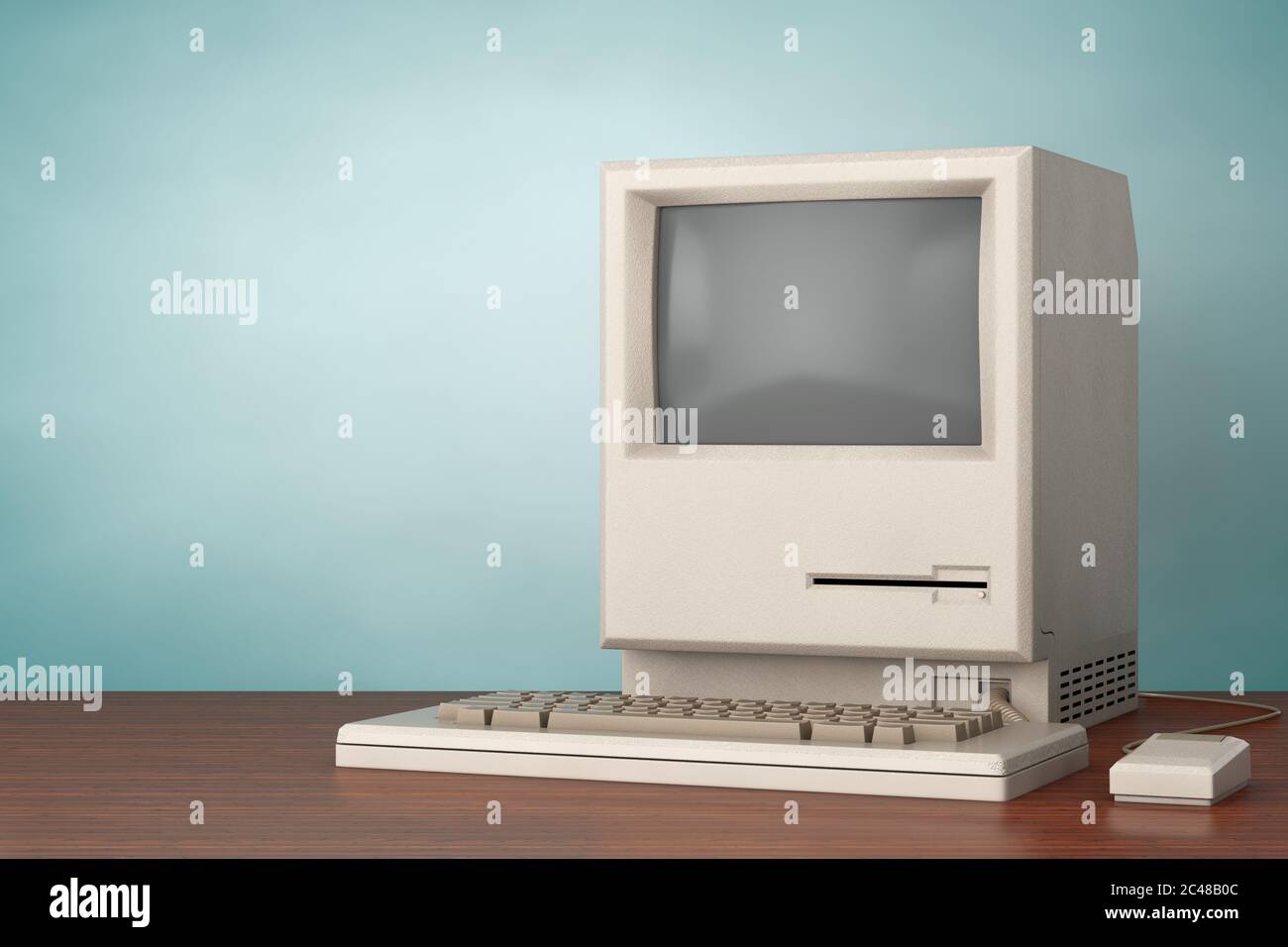 Retro Personal Computer. The System Unit, Monitor, Keyboard and Mouse ...