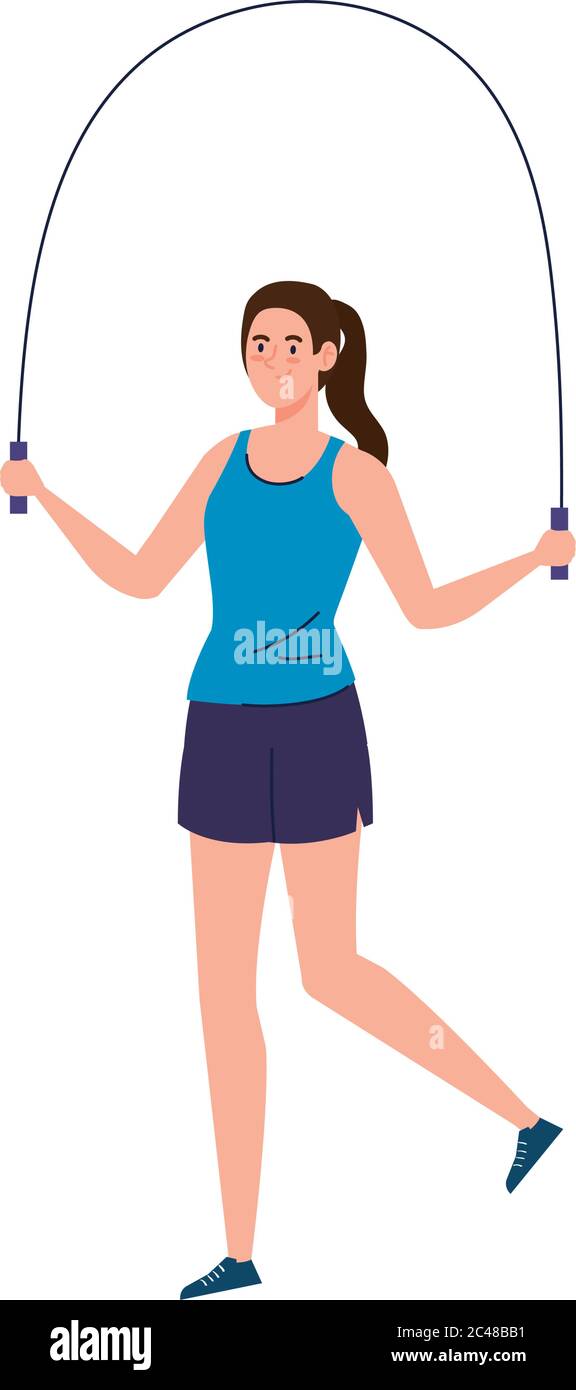 Person Jump Roping Jpg woman jumping rope, sport recreation exercise Stock Vector Image & Art ...