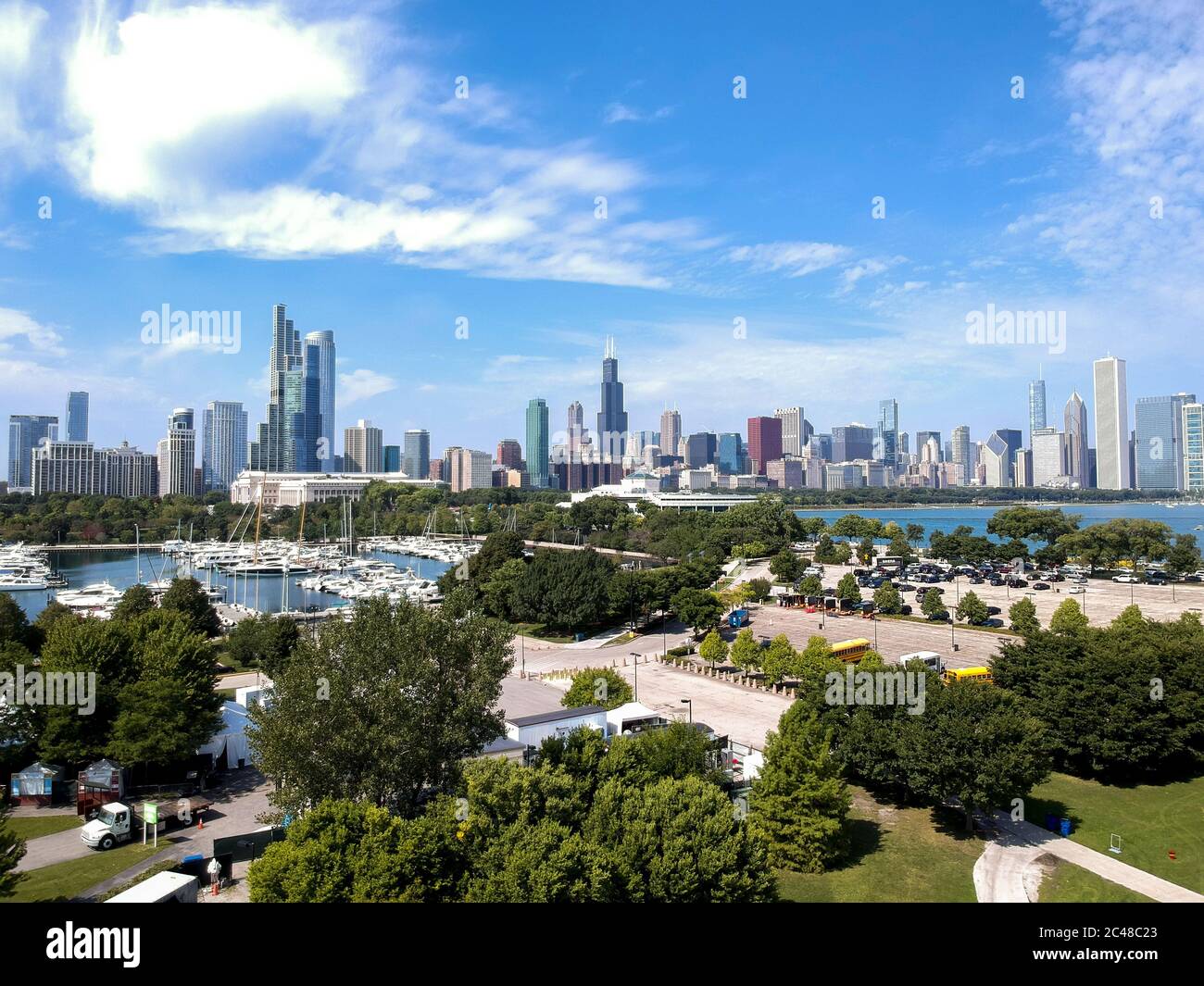 Downtown Chicago Drone Footage Hi Res Stock Photography And Images Alamy